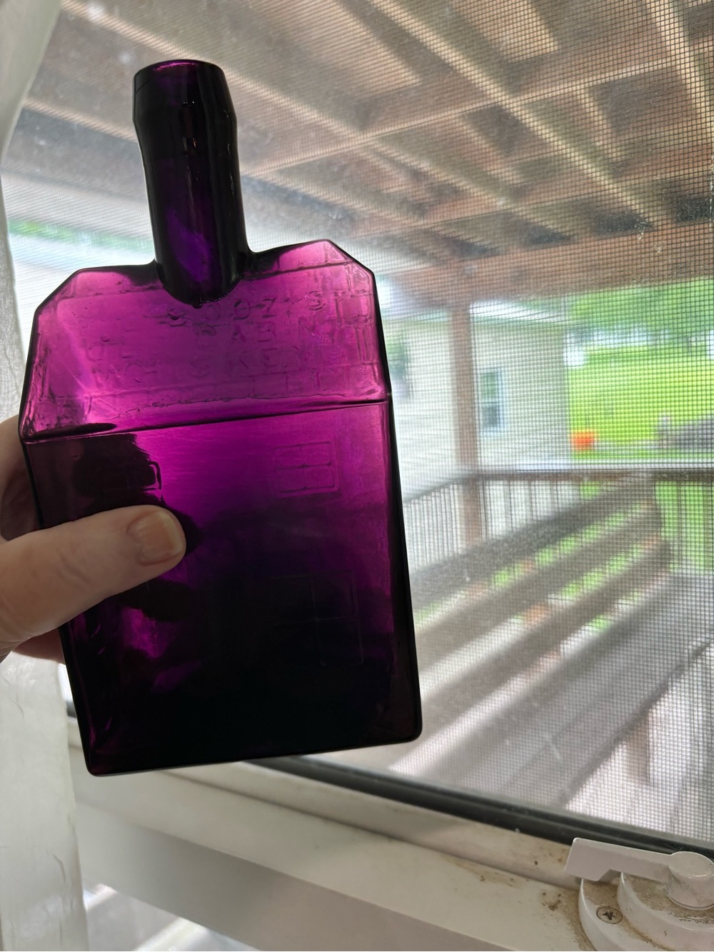 EC Booze Log Cabin Decorative Glass House Bottle - Deep Purple Accent - Picture 14 of 15